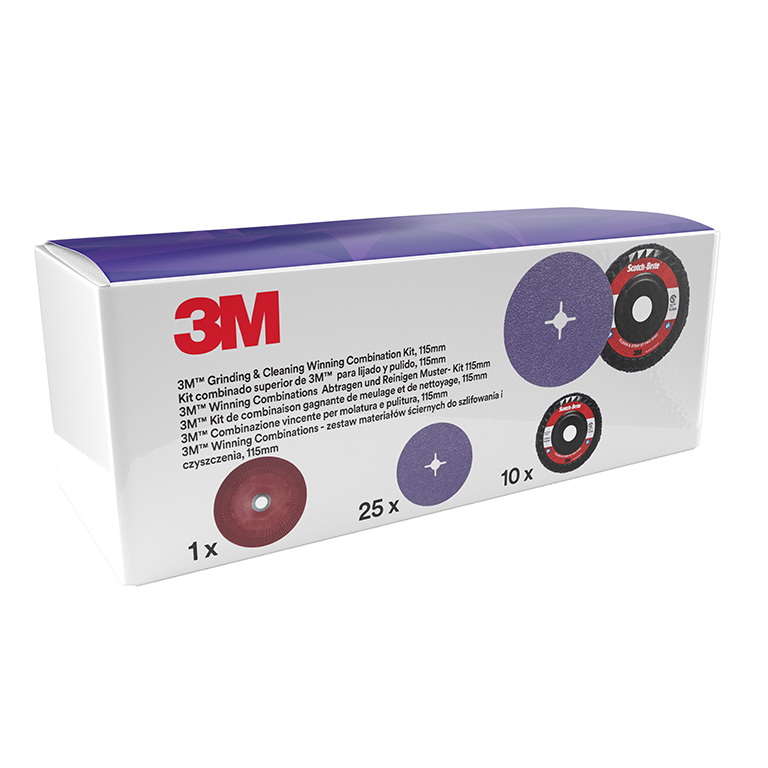 3M™ | Schleif- und Reinigungsset | inkl. 125 mm 1182C und XO-DR Disc | mit 1 Fibre Scheibe und Stützteller | 7100332096