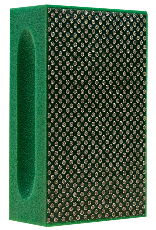 KGS DIAMOND™ | Flexis Diamant Handpad | 90x55 mm | Mesh 60 / 250 Micron / FEPA P80 | Grün | Metallbindung | 14801