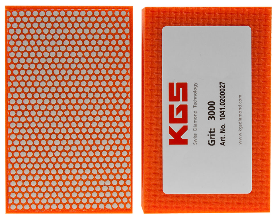 KGS DIAMOND™ | Flexis Diamant Handpad | 90x55 mm | Mesh 3000 / 5 Micron | Orange Resin | 14846