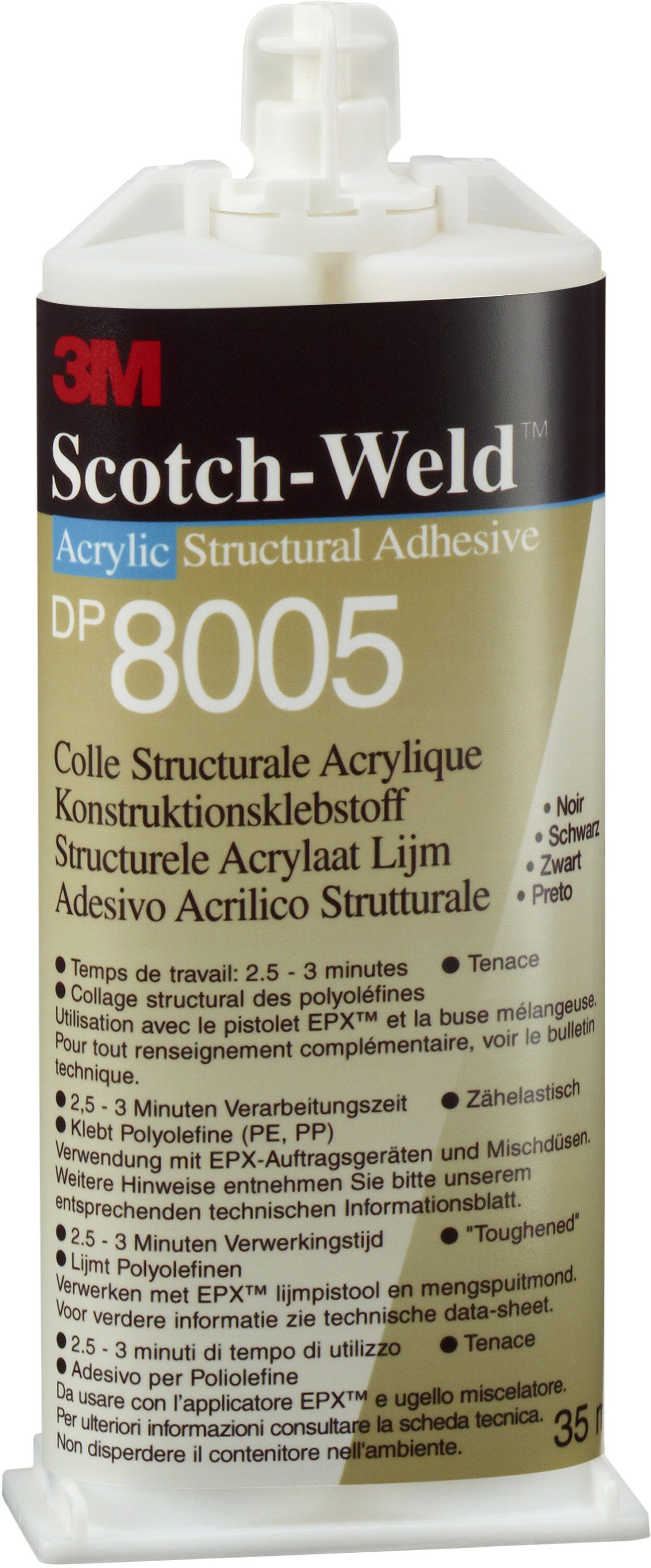 Artikelbild des Artikels 3M™ Scotch-Weld™ 2-Komponenten-Konstruktionsklebstoff auf Acrylatbasis für das EPX-System SW DP 8005, Schwarz