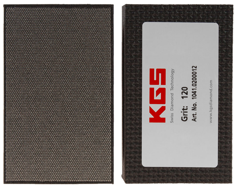 KGS DIAMOND™ | Flexis Diamant Handpad | 90x55 mm | Mesh 120 / 125 Micron / FEPA P120 | Schwarz | Metallbindung | 14807