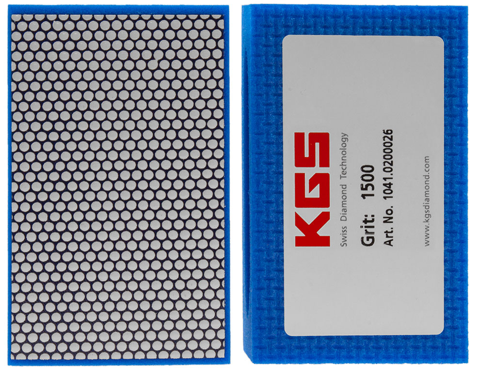 KGS DIAMOND™ | Flexis Diamant Handpad | 90x55 mm | Mesh 1500 / 9 Micron | Blue Resin | 14842