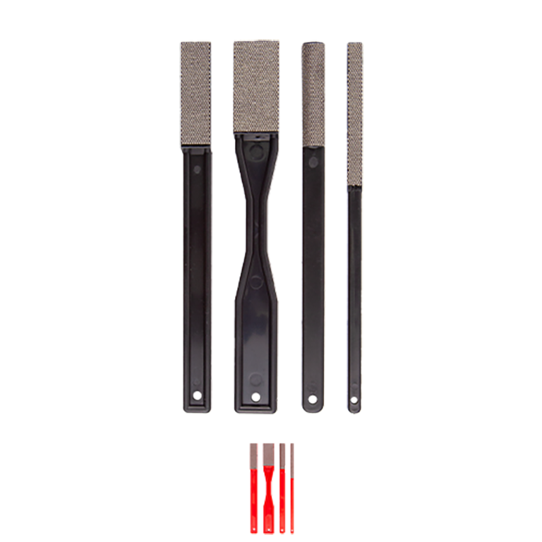 KGS DIAMOND™ | Flexis Diamant Hand Feil 4 Pack | mit 4 verschiedenen Feil Typen | Mesh 120 / 125 Micron | Schwarz | 34562+KGS