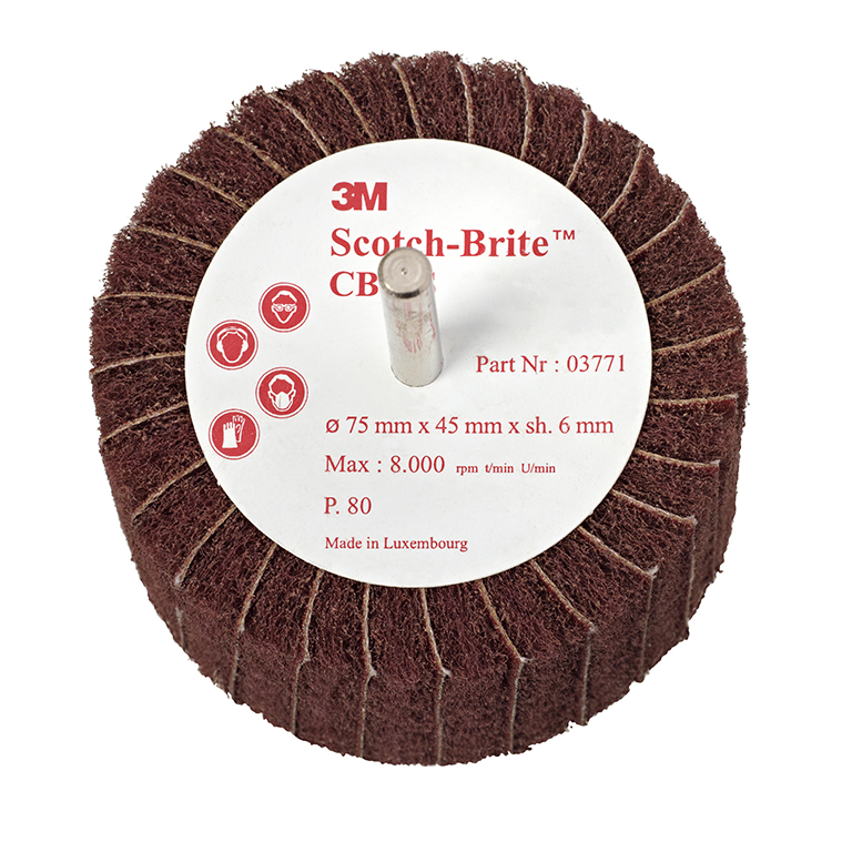Scotch-Brite™ | Lamellenbürste CB-ZS | rot | 76,2 mm, 45 mm, 6 mm | P120 | 7100093977 | PN03770