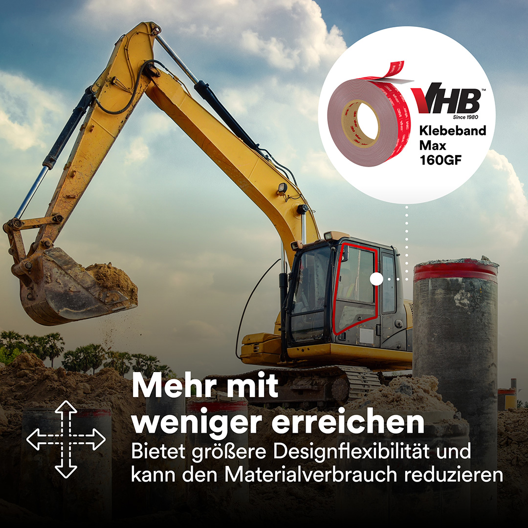 3M™ | VHB™ | Doppelseitiges Klebeband Max-160GF – 25 mm x 33 m, 1.6 mm, Grau | 7100395593