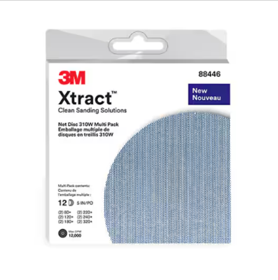 Multipack 3M™ Xtract™ Gitternetz Schleifscheibe 310W, 125 mm, 2x80+, 2x120+, 2x180+, 2x320+, ungelocht