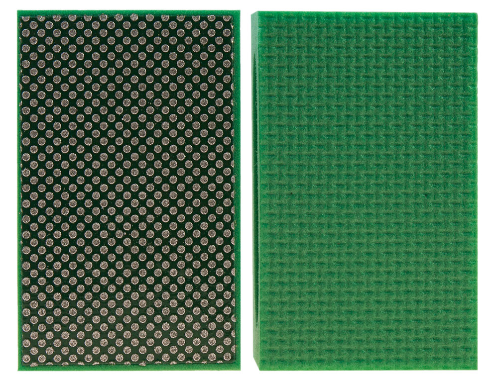 KGS DIAMOND™ | Flexis Diamant Handpad | 90x55 mm | Mesh 60 / 250 Micron / FEPA P80 | Grün | Metallbindung | 14801
