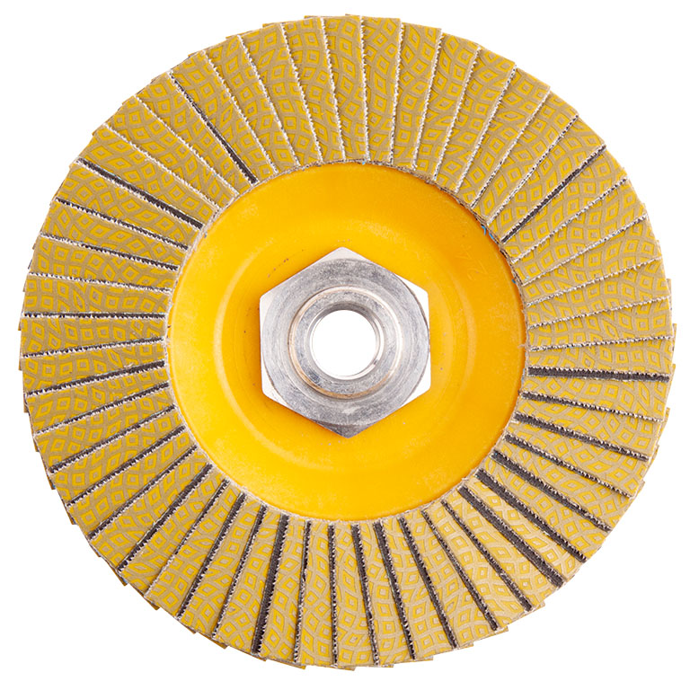 KGS DIAMOND™ | Hybrid-T Dia/Sic Lamellenscheibe | ø115mm/M14 PLS | Mesh 400 / 40 Micron / FEPA P400 | Gelb | 27431