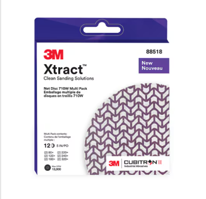 Multipack 3M™ Xtract™ Gitternetz Schleifscheibe 710W, 125 mm, 2x80+,2x120+, 2x180+, 2x320+, ungelocht