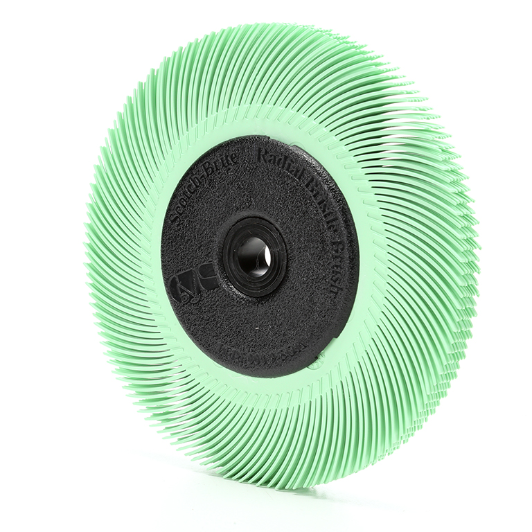 Scotch-Brite™ | Radial Bristle Brush BB-ZB | mit Kunststoff-Flansch | hellgrün | 152,4 mm x 12,7 mm | 1 Micron | Typ C | 7000046181 | 33217