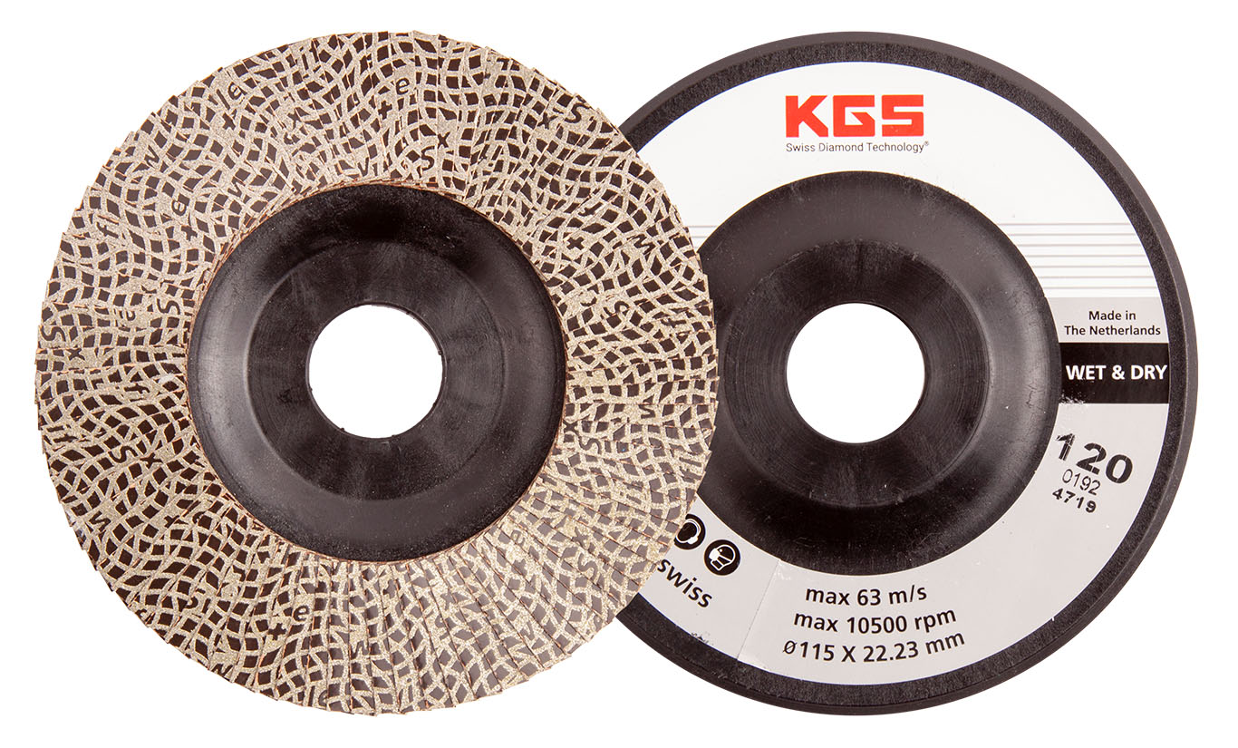KGS DIAMOND™ | Hybrid Diamant Lamellenscheibe | ø 115 mm/22,23 PLS | Mesh 120 / 125 Micron | Schwarz | 18912