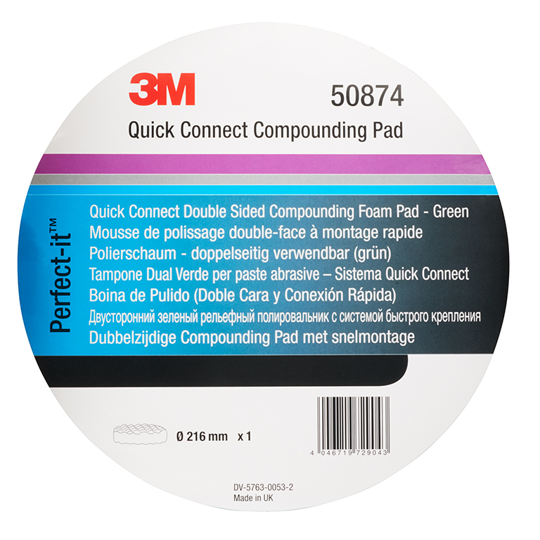 3M™ | Perfect-It™ | Polierschaumpad grob | Quick Connect System | Grün | Waffelförmig | 216 mm | 50874 | 7100094455