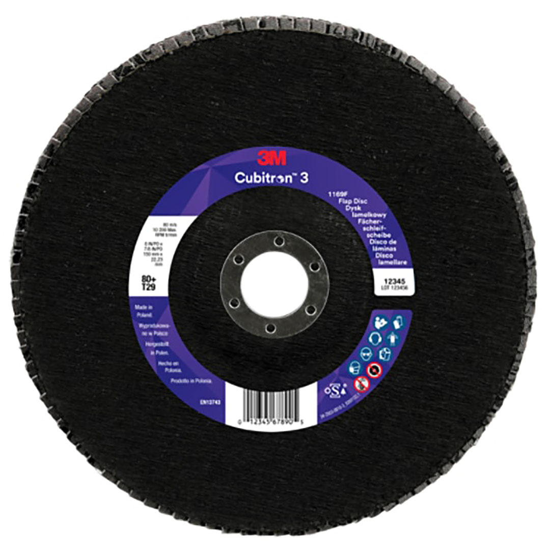 3M™ | Cubitron™ 3 | Fächerschleifscheibe 1169F – 80+, 150 mm, 22 mm, T29 | 7100401211