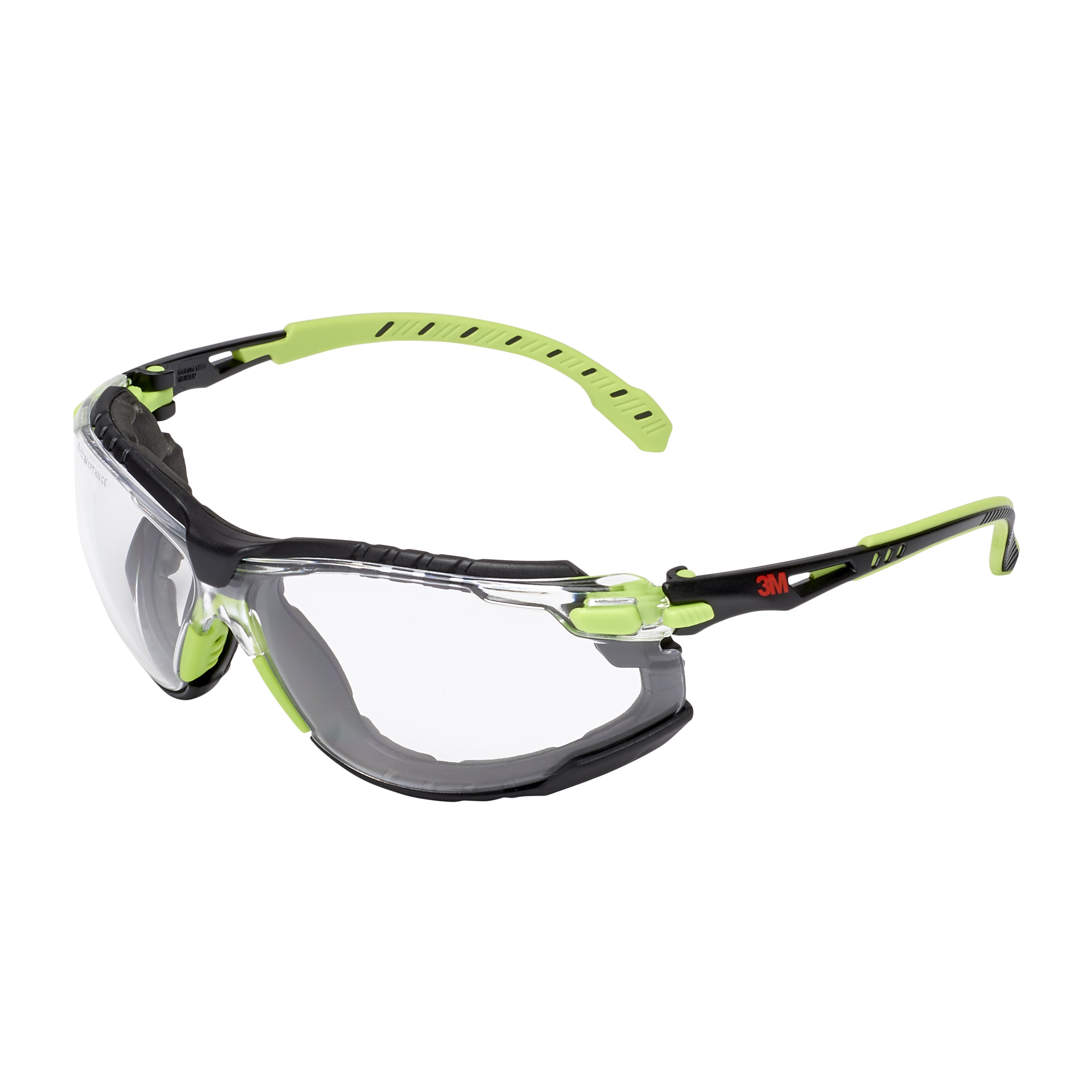 3M™ Solus™ 1000 Schutzbrille mit Antibeschlag-Beschichtung, grün/schwarz, transparent, mit Tasche S1CG