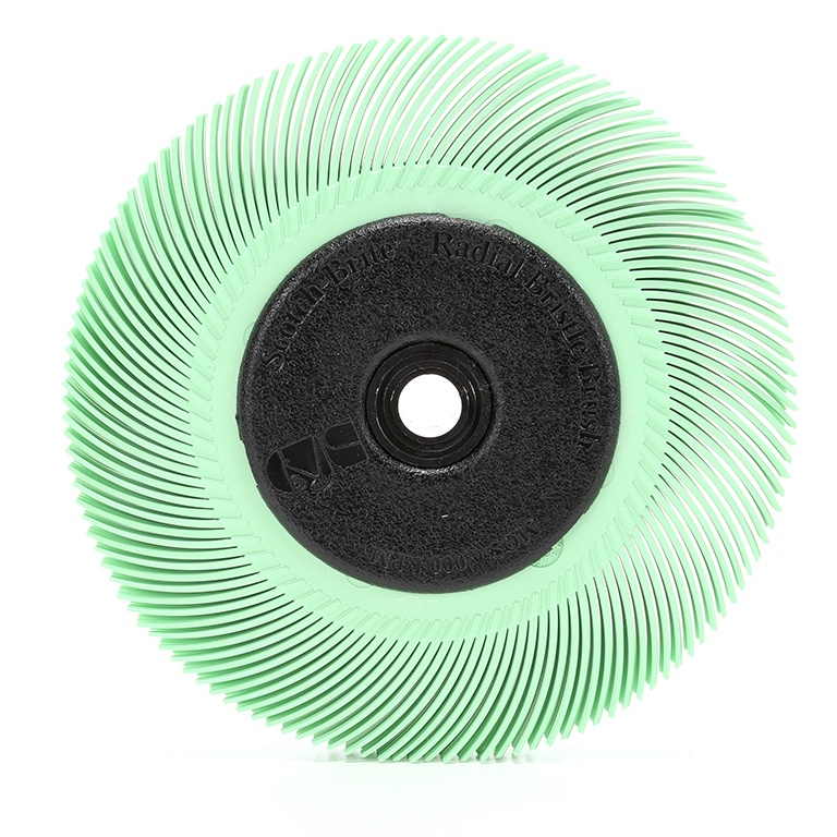 Scotch-Brite™ | Radial Bristle Brush BB-ZB | mit Kunststoff-Flansch | hellgrün | 152,4 mm x 12,7 mm | 1 Micron | Typ C | 7000046181 | 33217