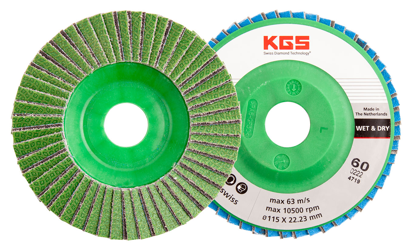 KGS DIAMOND™ | Hybrid-T Dia/Sic Lamellenscheibe | ø115mm/22,23 PLS | 60/250 Grün | 18914