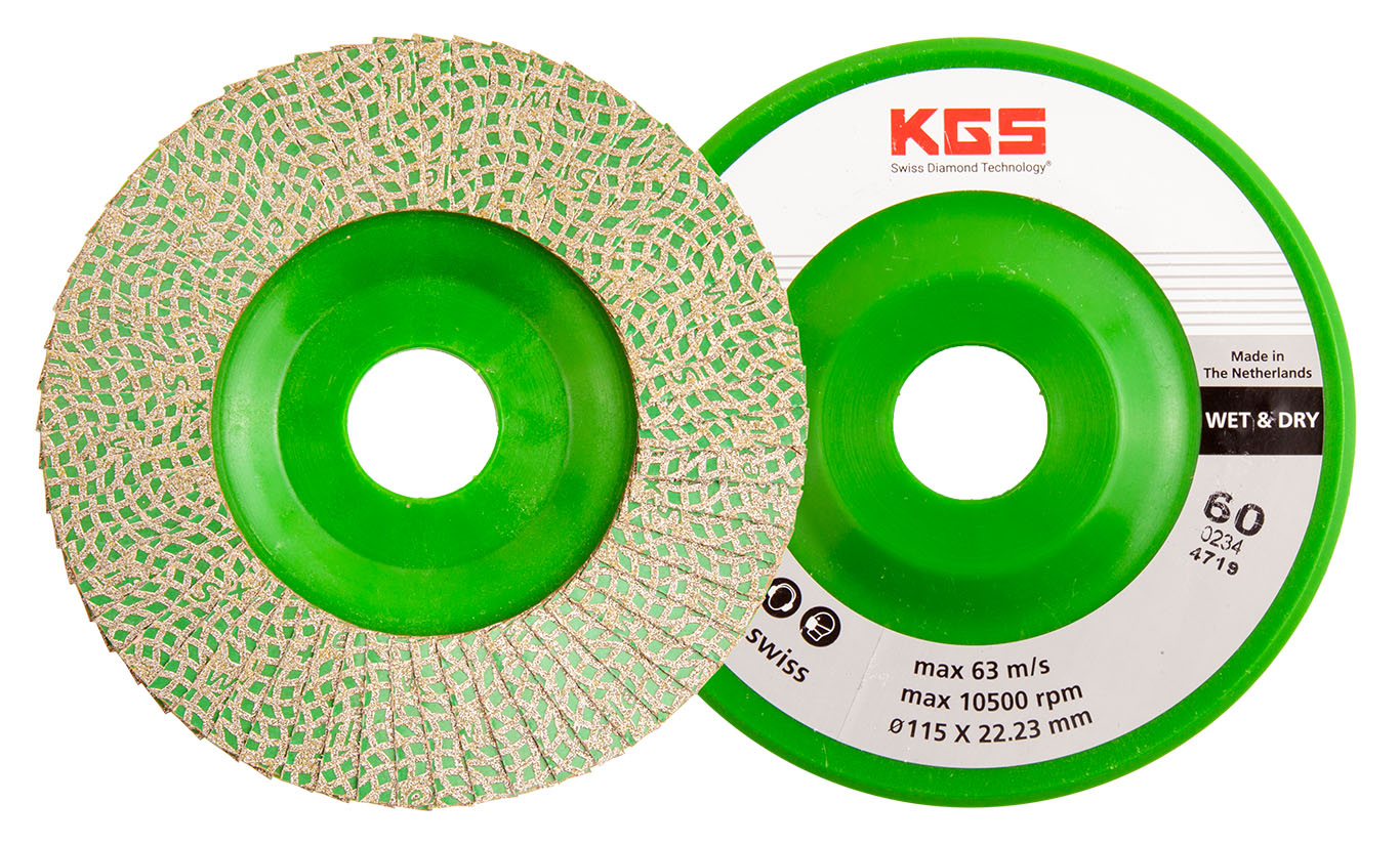 KGS DIAMOND™ | Hybrid Diamant Lamellenscheibe | ø115mm/M14 PLS | 50/300 Grau | 18941