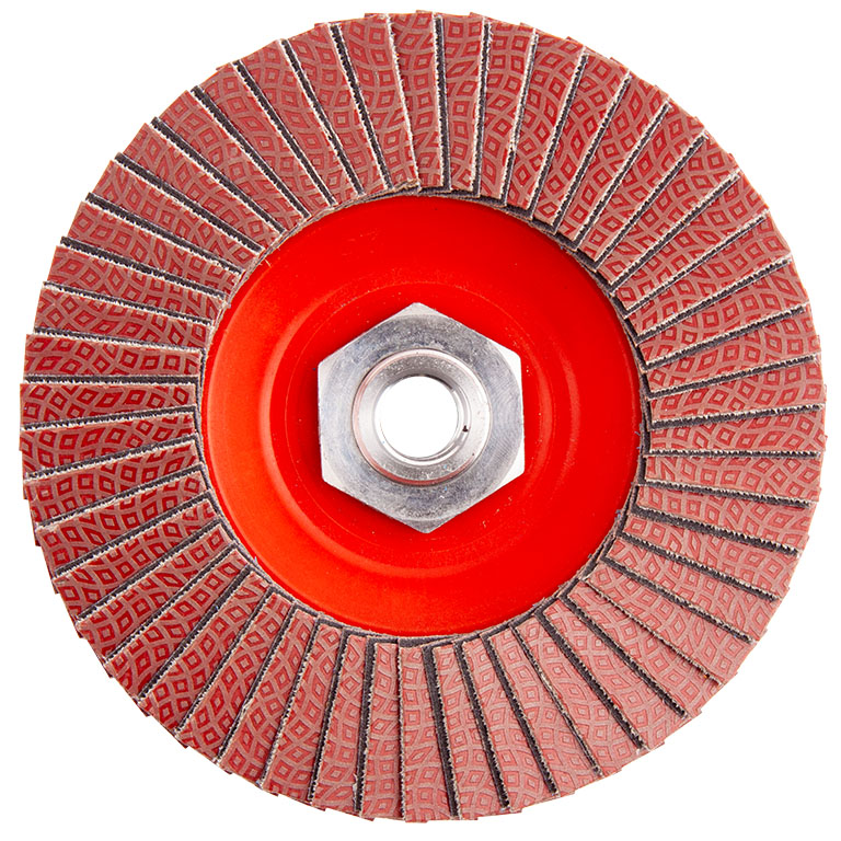 KGS DIAMOND™ | Hybrid-T Dia/Sic Lamellenscheibe | ø115mm/M14 PLS | Mesh 200 / 74 Micron / FEPA P220 | Rot | 28090