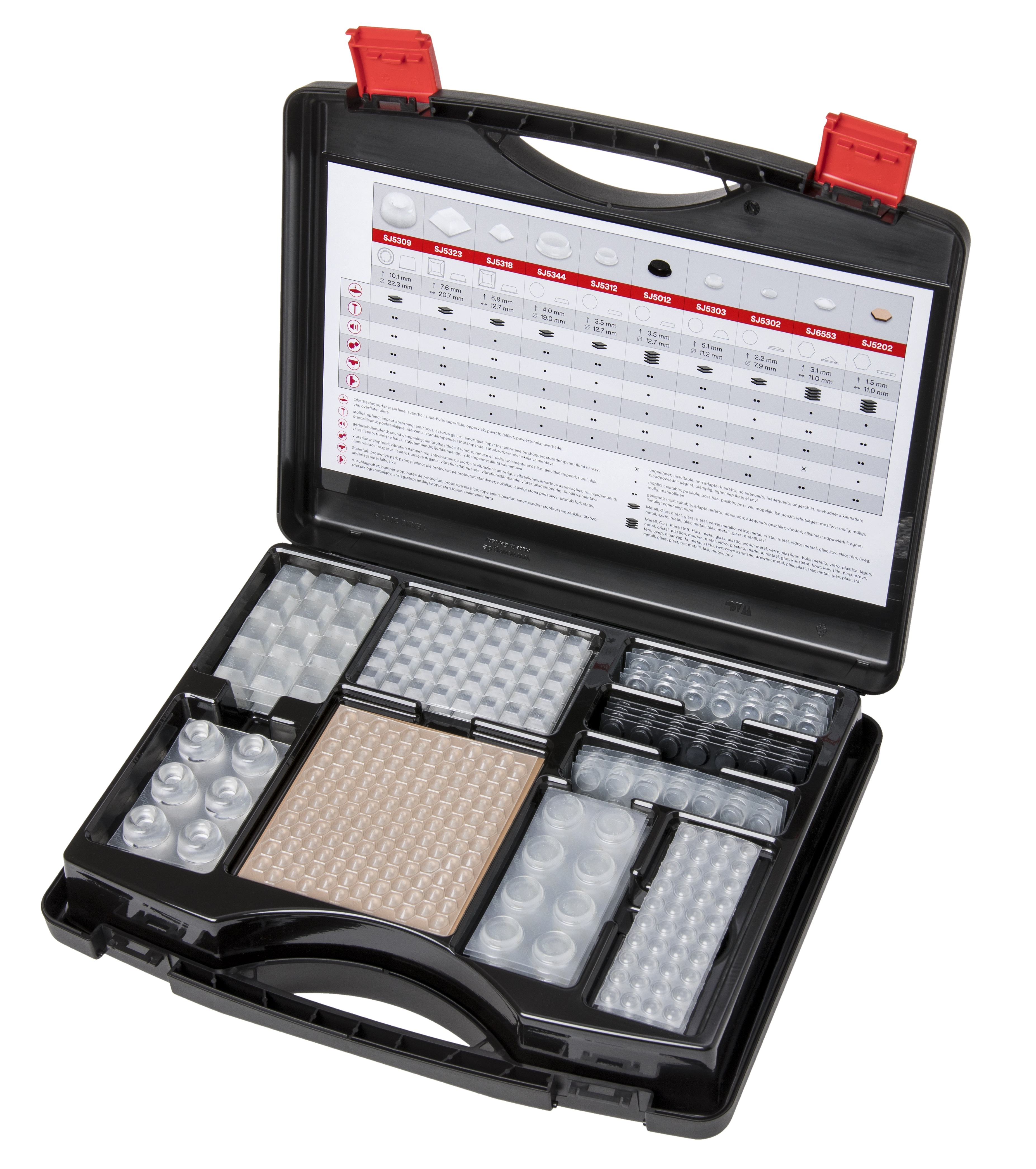 3M™ | Bumpon™ | Set 017 Elastikpuffer | Koffer mit mehr als 700 Stück | transparent und schwarz | 7100141714