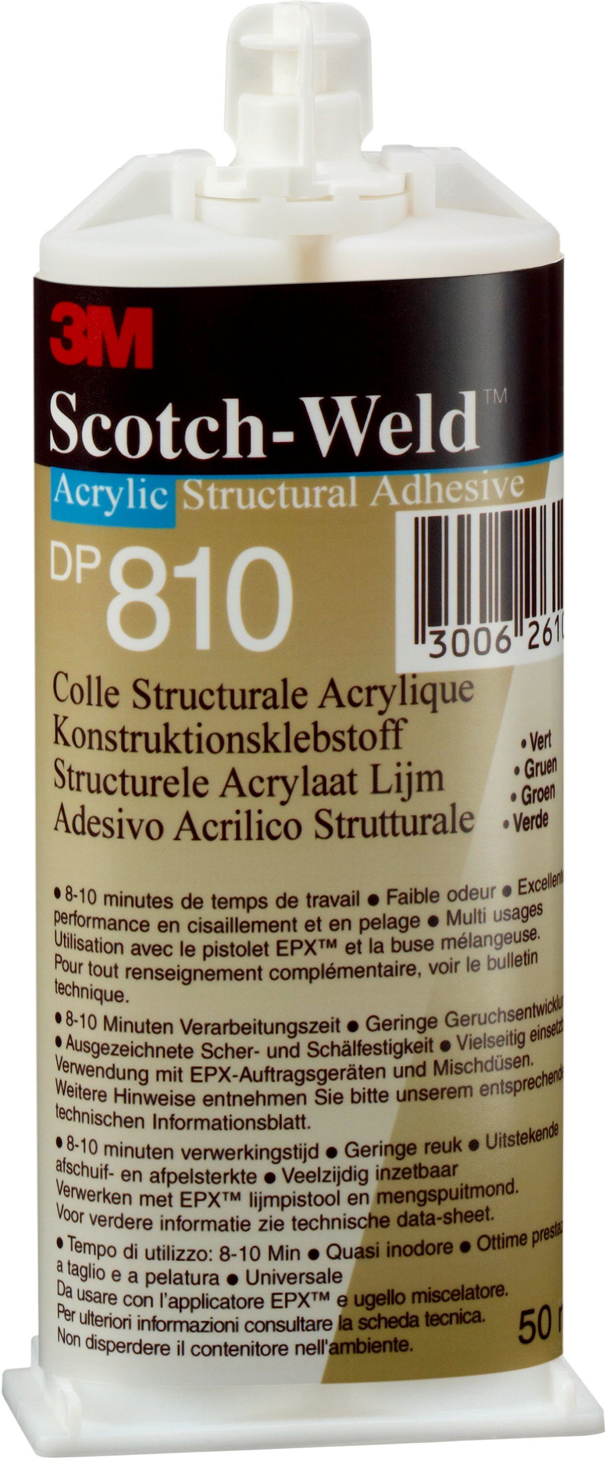 Artikelbild des Artikels 3M™ Scotch-Weld™ 2-Komponenten-Konstruktionsklebstoff auf Acrylatbasis für das EPX-System SW DP 810, Grün