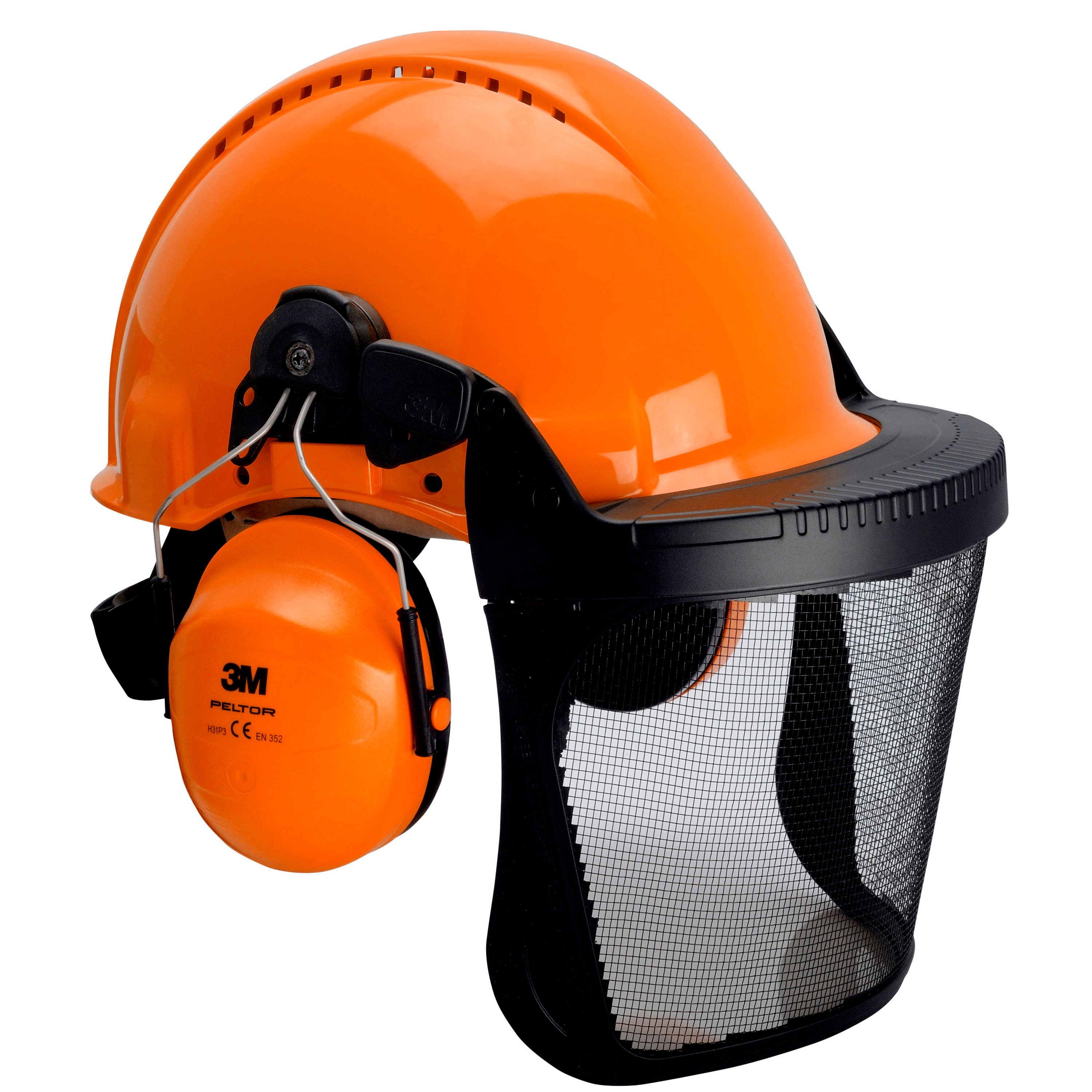 909270Z-g3000m-schutzhelm-orange-mit-kapselgehorschutz-h31p3e-und-v5c Artikelbild des Artikels 3M™ Kopfschutz-Kombination G3000M 3MO315C, Orange, Ratschen-Verschlusssystem