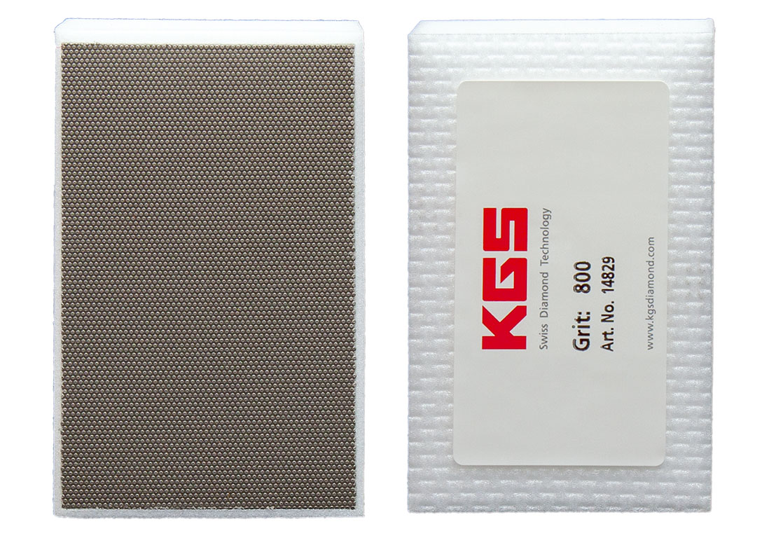 KGS DIAMOND™ | Flexis Diamant Handpad | 90x55 mm | Mesh 800 / 20 Micron / FEPA P600 | Weiss | Metallbindung | 14829