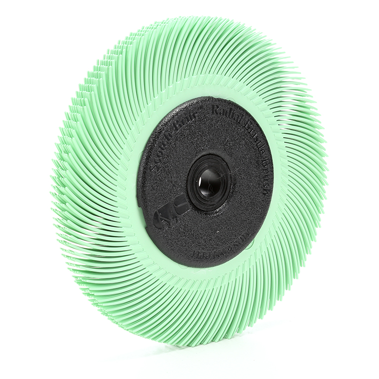 Scotch-Brite™ | Radial Bristle Brush BB-ZB | mit Kunststoff-Flansch | hellgrün | 152,4 mm x 12,7 mm | 1 Micron | Typ C | 7000046181 | 33217