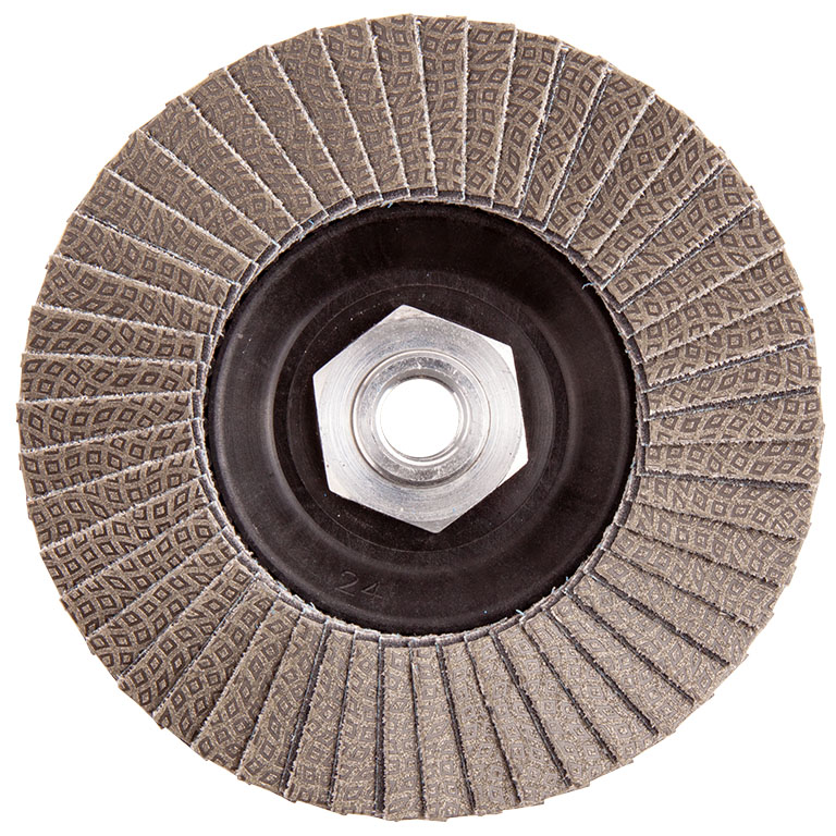 KGS DIAMOND™ | Hybrid-T Dia/Sic Lamellenscheibe | ø115mm/M14 PLS | Mesh 120 / 125 Micron / FEPA P120 | Schwarz | 28089