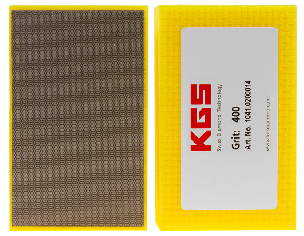 KGS DIAMOND™ | Flexis Diamant Handpad | 90x55 mm | Mesh 400 / 40 Micron / FEPA P400 | Gelb | Metallbindung | 14822