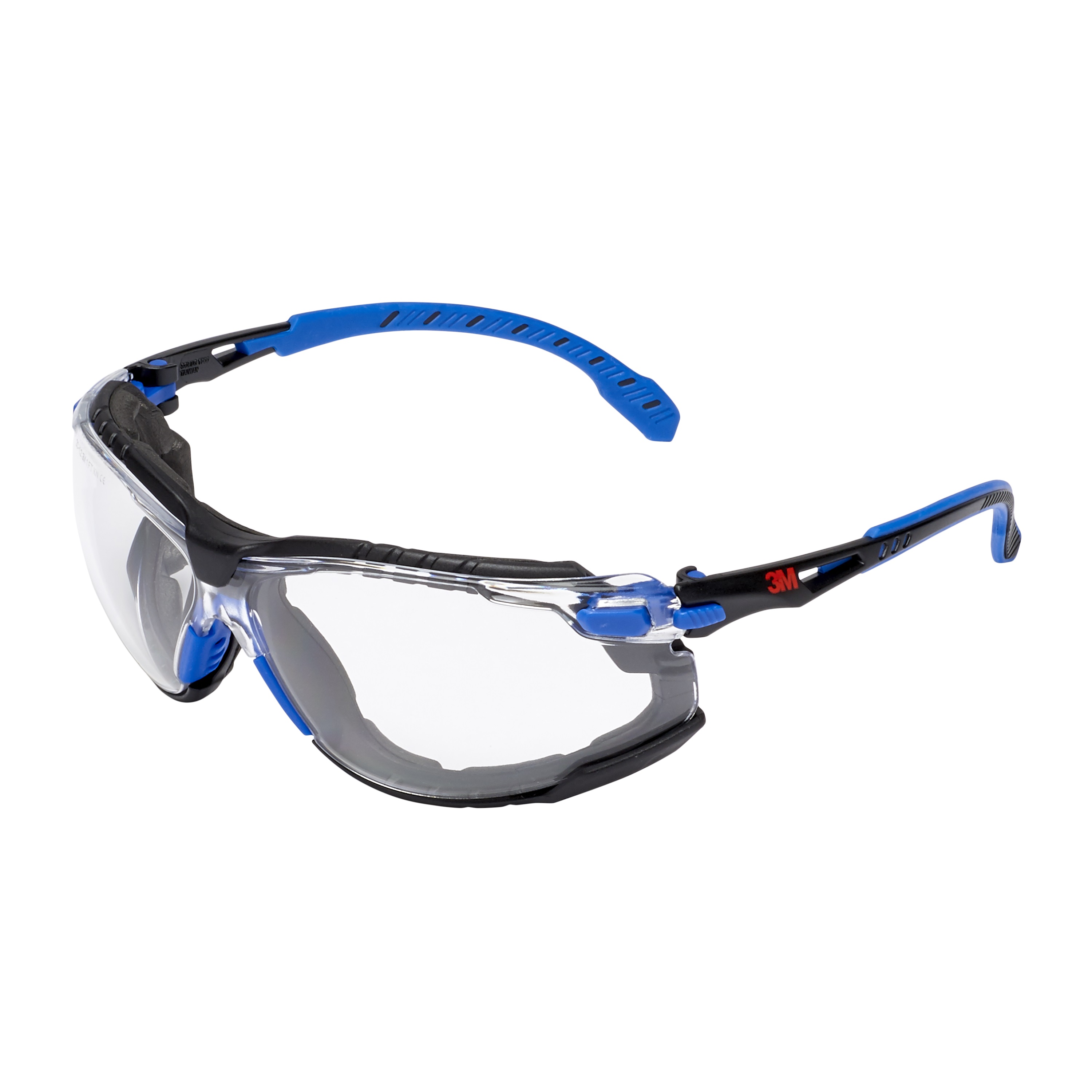 3M™ Solus™ 1000 Schutzbrille mit Antibeschlag-Beschichtung, blau/schwarz, transparent mit Tasche S1CB