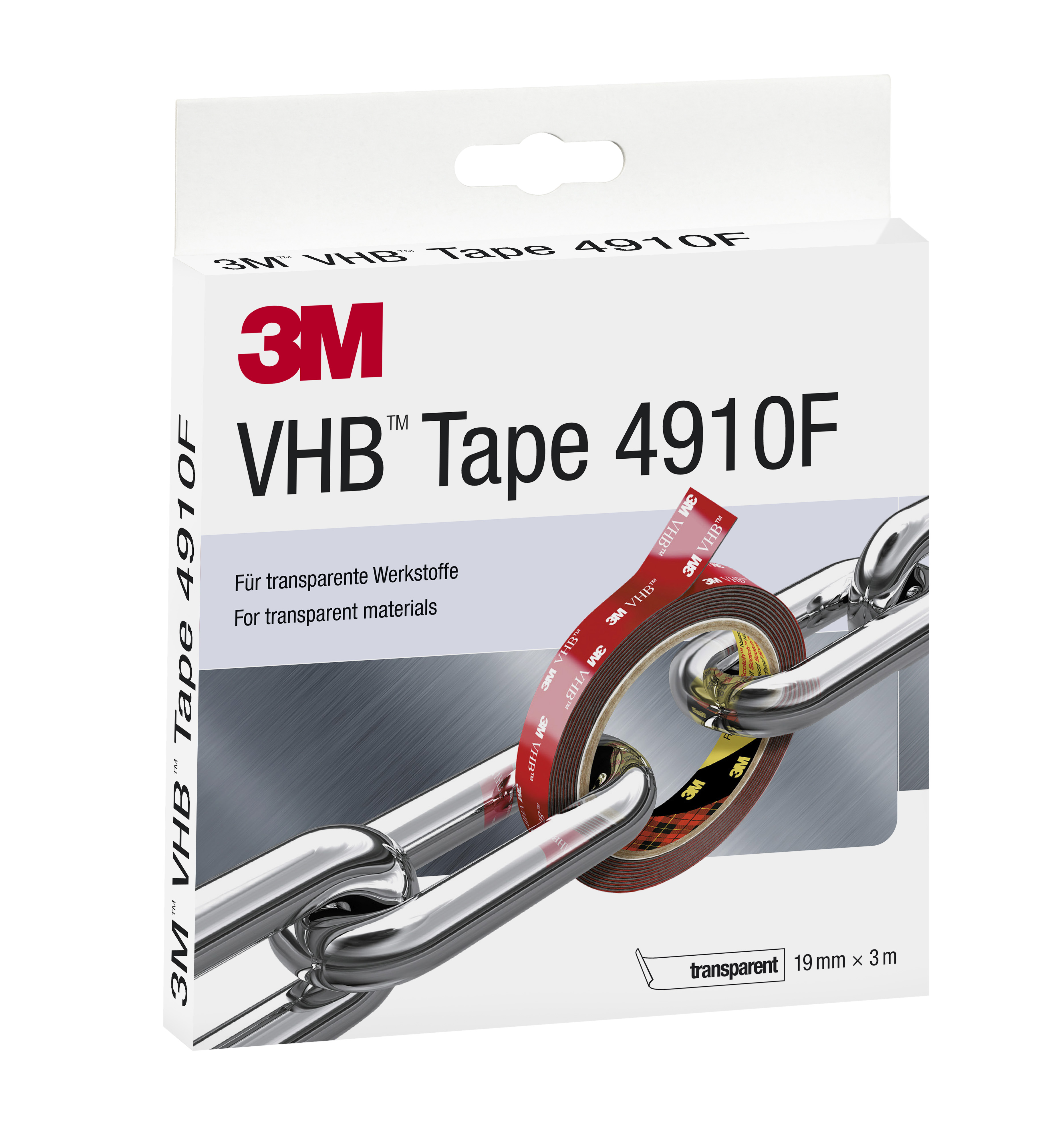 3M™ | VHB™ | Klebeband 4910F | Transparent | 19 mm x 3 m | 1.0 mm | Kurzrolle | 4910F193