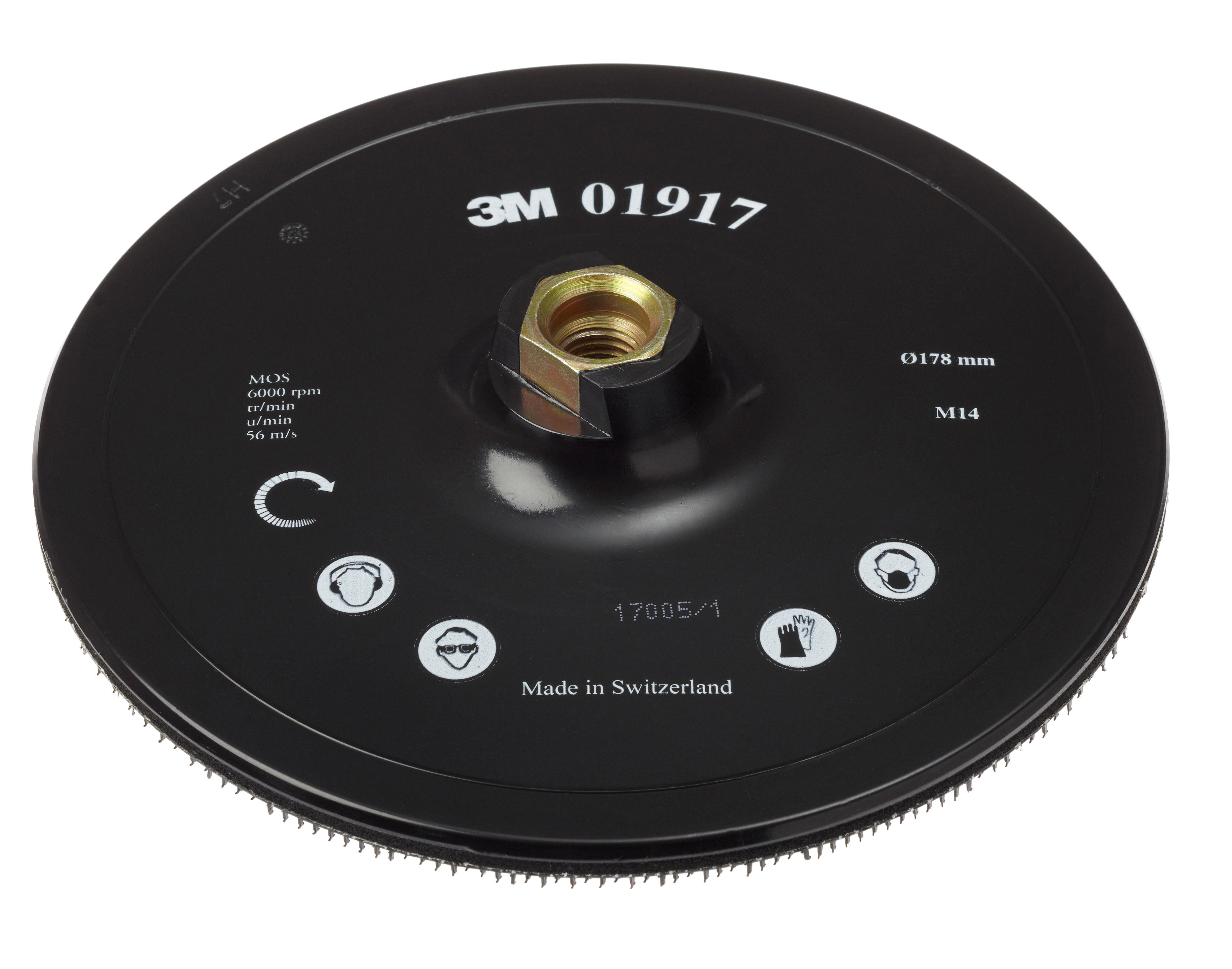 3M™ | Haftstützteller DH-AC ohne Zentrierung | ⌀ 178 mm | M14-Aufnahme | 01917 | 7000068111