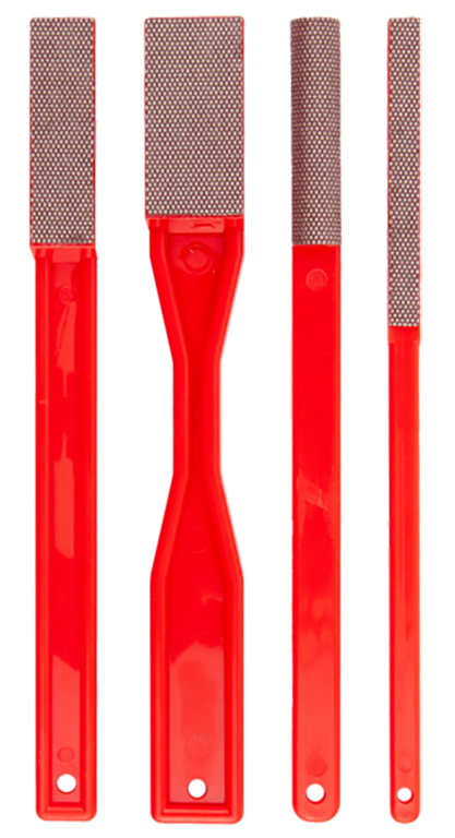 KGS DIAMOND™ | Flexis Diamant Hand Feil 4 Pack | mit 4 verschiedenen Feil Typen | Mesh 200 / 74 Micron | Rot | 34563+KGS